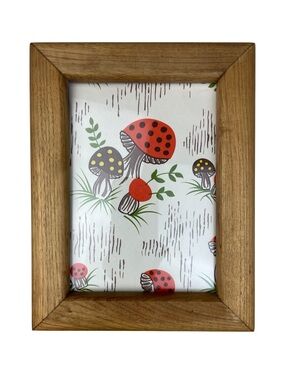 Framed Merry Mushroom Art Mid Century Modern Artwork